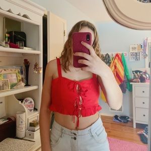 Forever 21 Never worn Red tie top